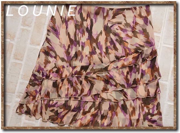 ☆LOUNIE ルーニィ 裾ティアードシフォンスカート☆拍卖