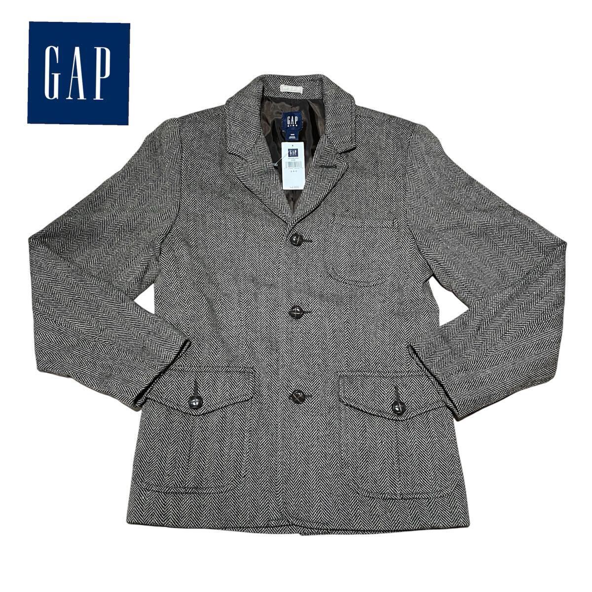 【1000円スタート】未使用タグ付 GAP ギャップ くるみボタン 3B ウール ツーイード ジャケット 160拍卖