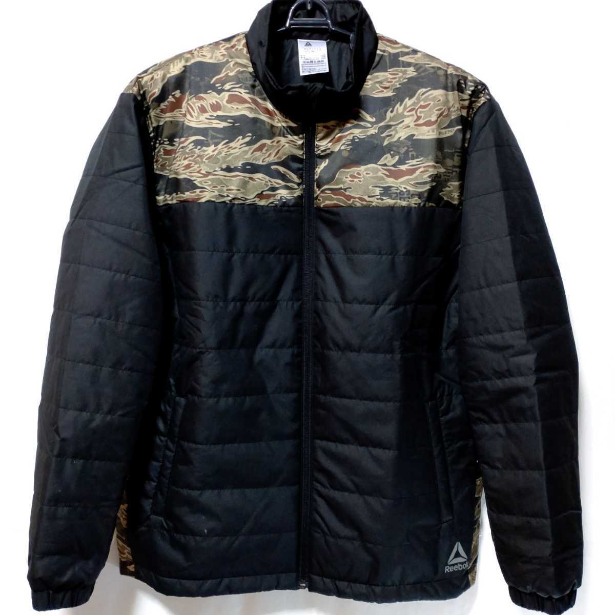 特価/未使用【サイズ=L(JASPO)】Reebok/リーボック/メンズ/中綿/パディング/ジャケット/胸囲=93~99cm/black×迷彩拍卖