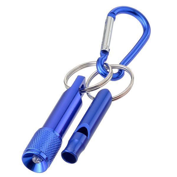 (最安値) 非常時用 カラビナ付アルミ製LEDライト & ホイッスル ( 未使用新品) の出品です拍卖