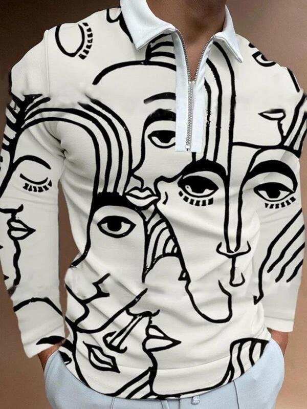 HSM414★春秋 ポロシャツ メンズ ゴルフ 柄シャツ 長袖 ゴルフウェア トップス 大きいサイズ トレンド スポーツウェア Tシャツ S~3XL拍卖