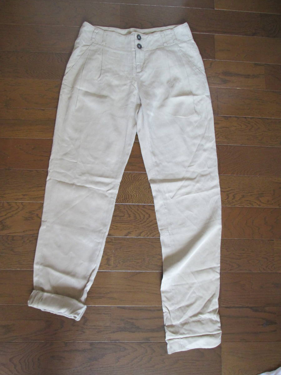 新品¥12000*バナナリパブリック *0*ベージュパンツ*リヨセル素材拍卖
