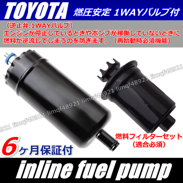 トヨタ クラウン MS105 燃料ポンプ 燃料フィルター M-EU フューエルポンプ インライン アウトタンク 外付け 23210-41070拍卖