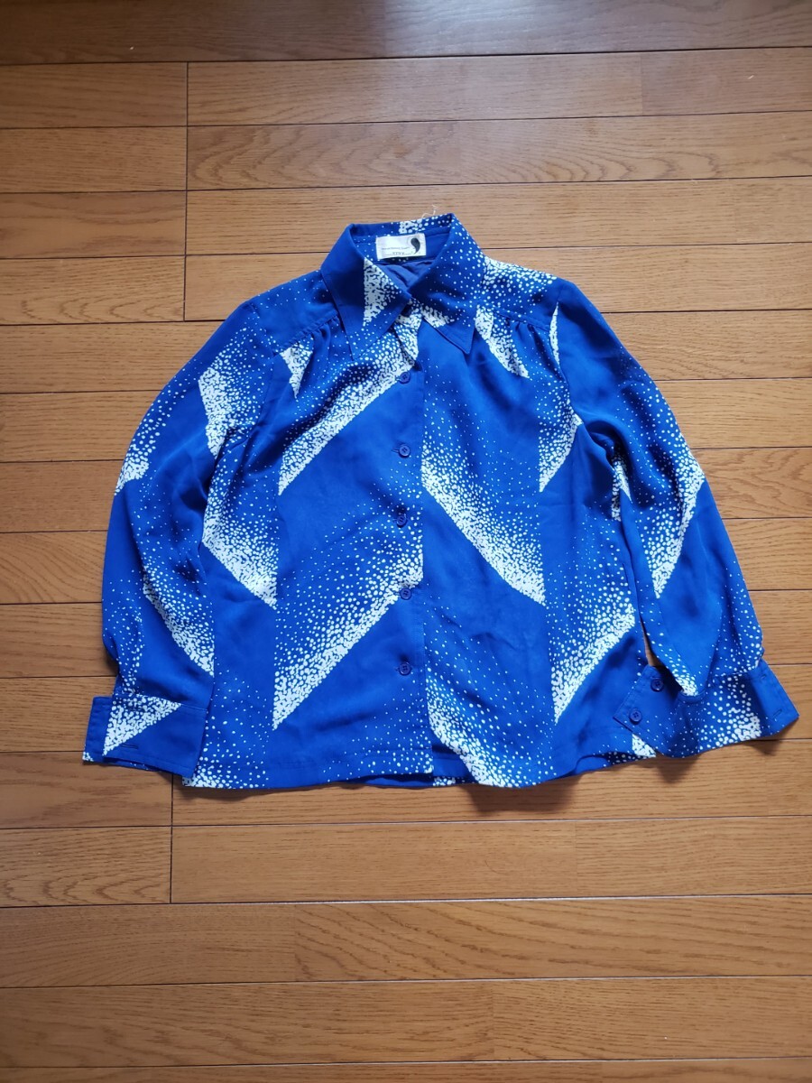 NONNON ノンノン シャツ トップス 婦人服 TOKYO 9号 Mサイズ レトロ ブルー系拍卖