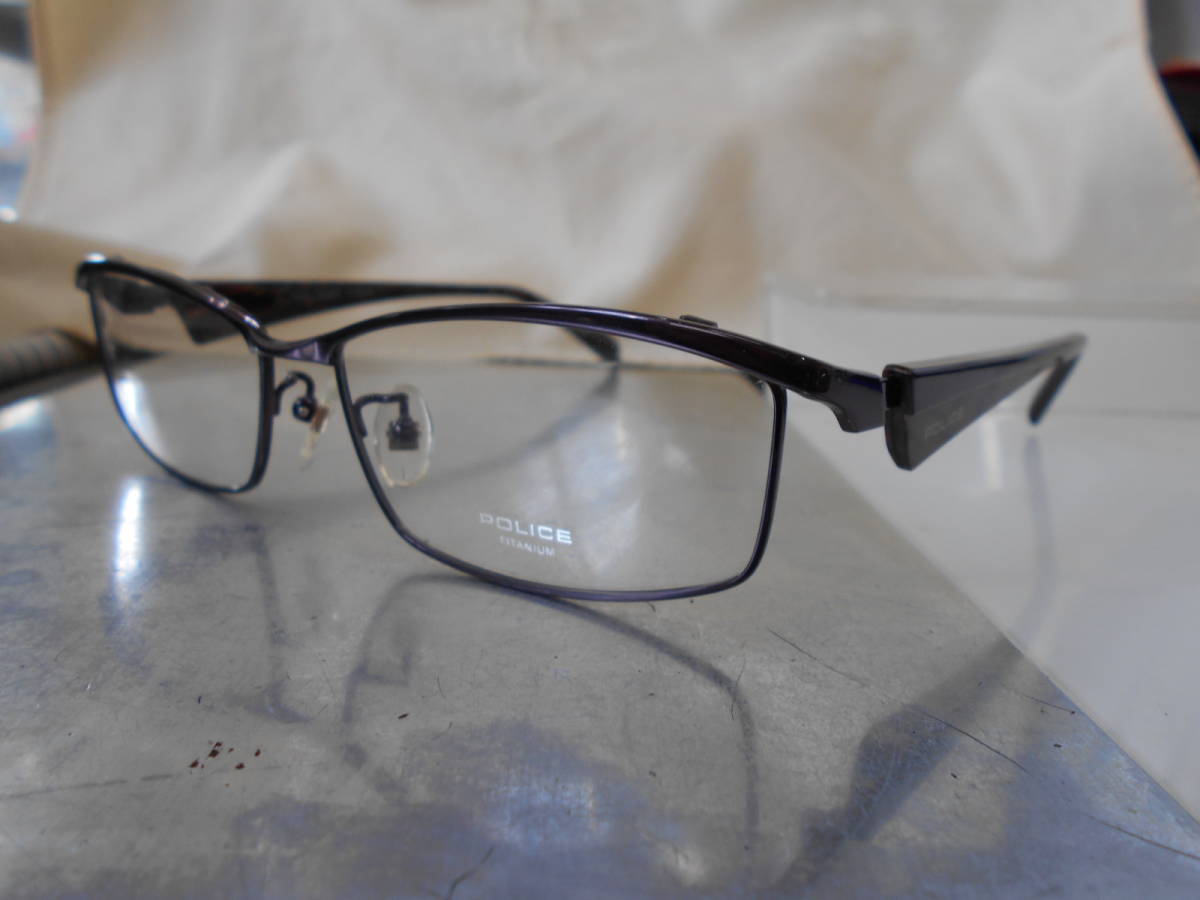ポリス POLICE 超かっこいい ナイロールフルリム チタン 眼鏡フレームV8420J-BK5 お洒落 拍卖