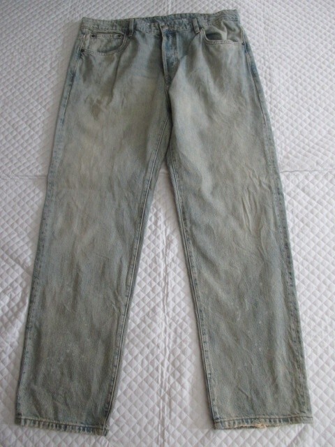 L2671【ZARA/ザラ】ザラマン/メンズ/デニム/ジーンズ/ダメージ/EUR46/ブルーグリーン系/ストレート/USED拍卖