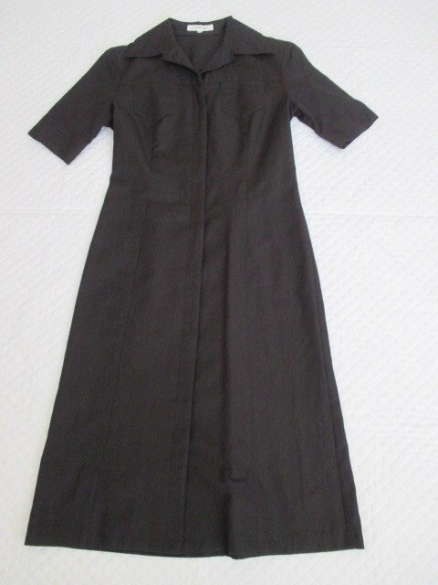 L1899【LAUTRE AMONT/ロートレアモン】ワンピース/黒・ブラック系/半袖/サイズ3/麻混/USED拍卖