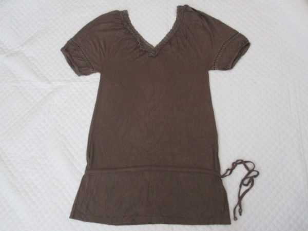 L2247【femom】ieri/イエリ/カットソー/S~M相当/茶・ブラウン系/チュニック/USED拍卖