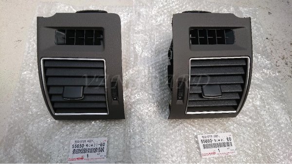 トヨタ純正 ランクル プラド 150 TX-L用 流用 左右セット ベージュ内装 サイド メッキ エアコン レジスタ インパネ 吹き出し パーツ TOYOTA拍卖