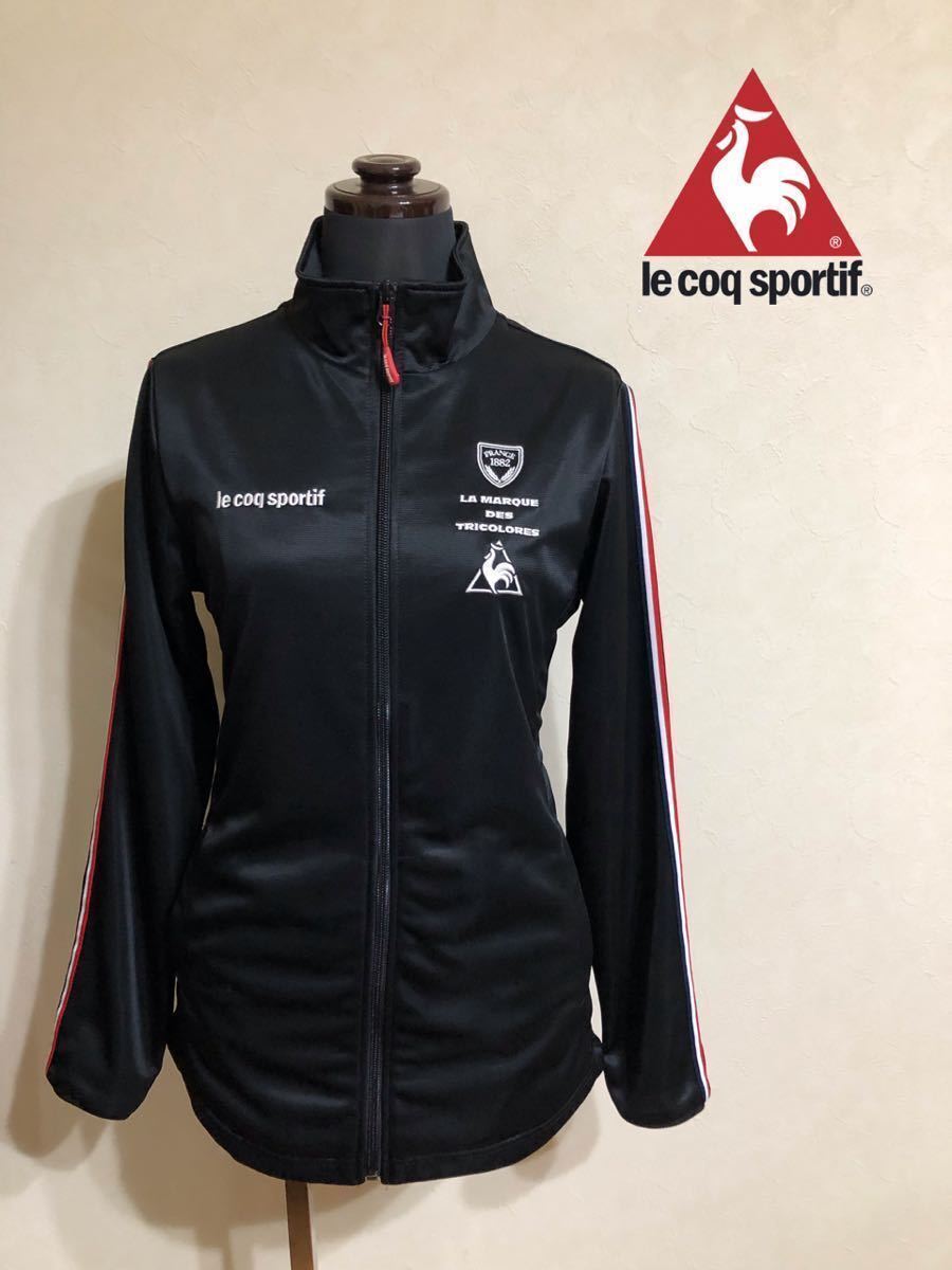 【美品】 le coq sportif ルコック レディース サイクル ジャージ トラックトップ ジャケット サイズM 長袖 黒 QB-555221拍卖