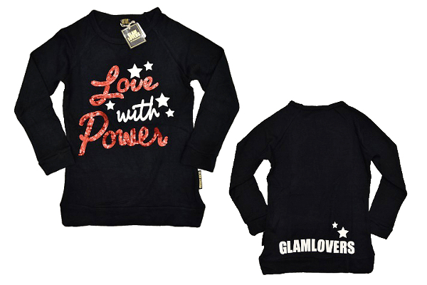 S-7714★送料無料★新品★GLAM LOVERS グラムラバーズ★ブラック黒色 スパンコールデザイン 長袖ニットセーター 140cm拍卖