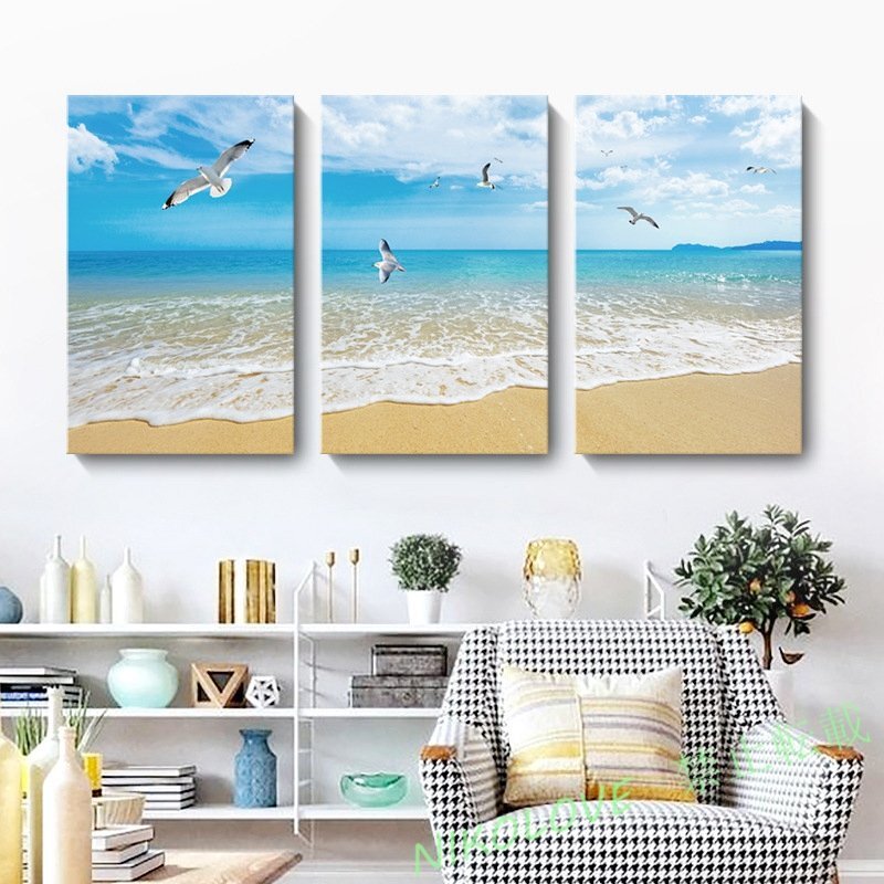 新品枠がない3枚セット キャンバス インテリア アート パネル 油彩 絵画 壁掛け 風景 装飾 モダン おしゃれ カラフル LD164拍卖