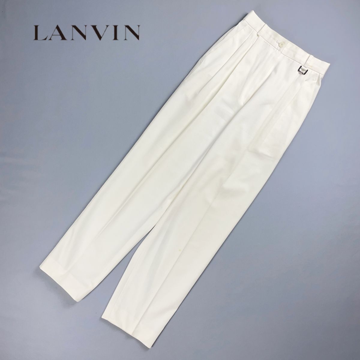LANVIN Golf ランバン ツータック テーパードパンツ ボトムス レディース 白 ホワイト サイズS*RC199拍卖