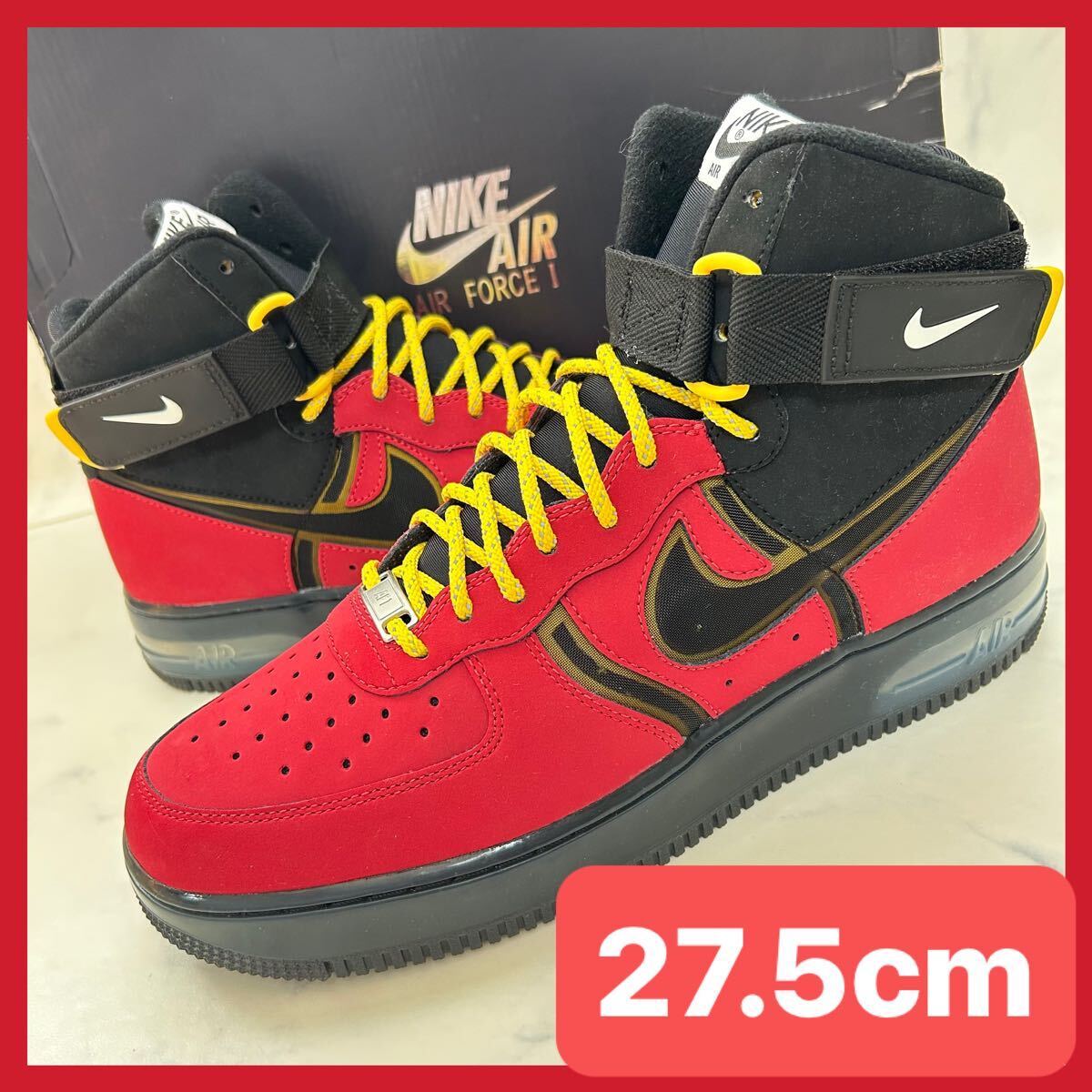 ★送料無料★【最高級モデル 新品 激レア】27.5CM Nike Air Force 1 High Supreme Bakin ナイキ エアフォース ワン サプリ―ム レッド 赤拍卖