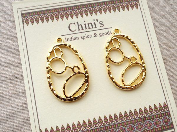 1個 チャーム ゴールド ビーンズ★ペンダント メタルパーツ★資材拍卖