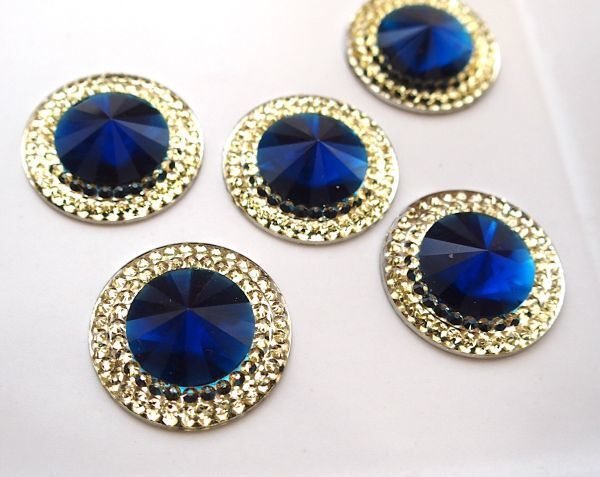 即決!! 1個 フラット アクリルカットストーン 青☆手芸 ダンス☆ラインストーン カボション デコ拍卖