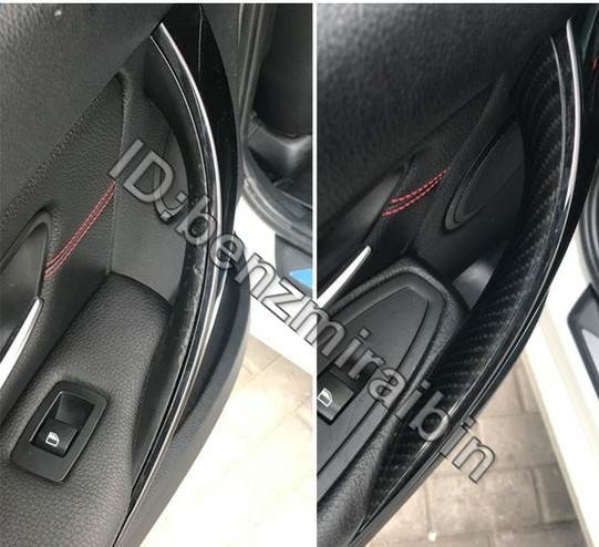 車 スタイリング インテリア ドア ハンドル カバー トリム ドア ボール ステッカー 装飾 BMW 3 4シリーズ 3GT F30 F32 F34 内側カバー拍卖