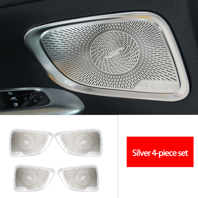 銀ドア4枚 メルセデスベンツCクラスW206C200C220 C260C3002022+用カーオーディオスピーカーカバーホーントリムアクセサリー拍卖
