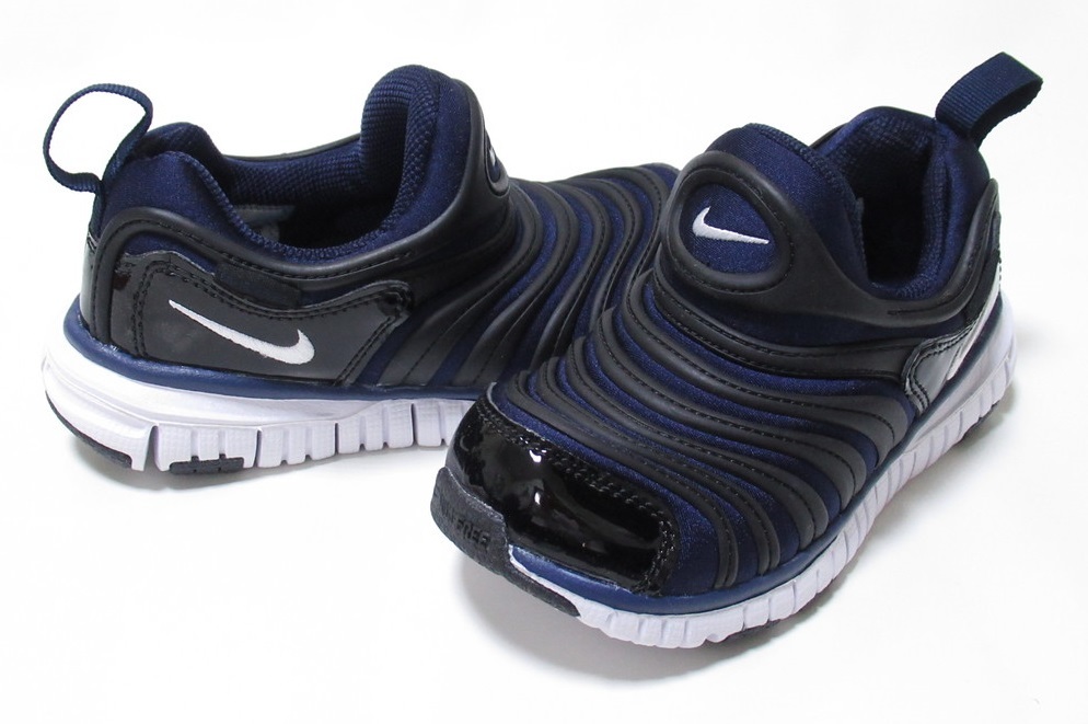 NIKE DYNAMO FREE PS 紺 黒 18cm ナイキ ダイナモ フリー キッズ スリッポン 運動靴 ネイビー ブラック 343738-437拍卖