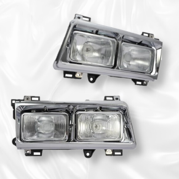 三菱ふそう スーパーグレート ライト 平成8年6月〜平成19年3月 海外仕様 角目 4灯式 ヘッドライト レトロ メッキヘッドライトカバー拍卖
