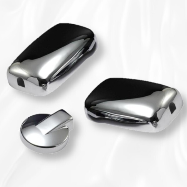 いすゞ NEWエルフ メッキ ミラーカバー 超低PMエルフ ワイド車 標準車 平成11年5月〜平成18年12月 140Ф 3点セット クロームメッキ 新品拍卖