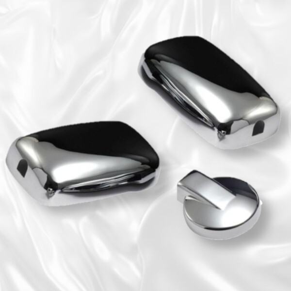 いすゞ NEWエルフ メッキ ミラーカバー 超低PMエルフ ワイド車 標準車 140Ф 平成11年5月〜平成18年12月 3点セット クロームメッキ 新品拍卖