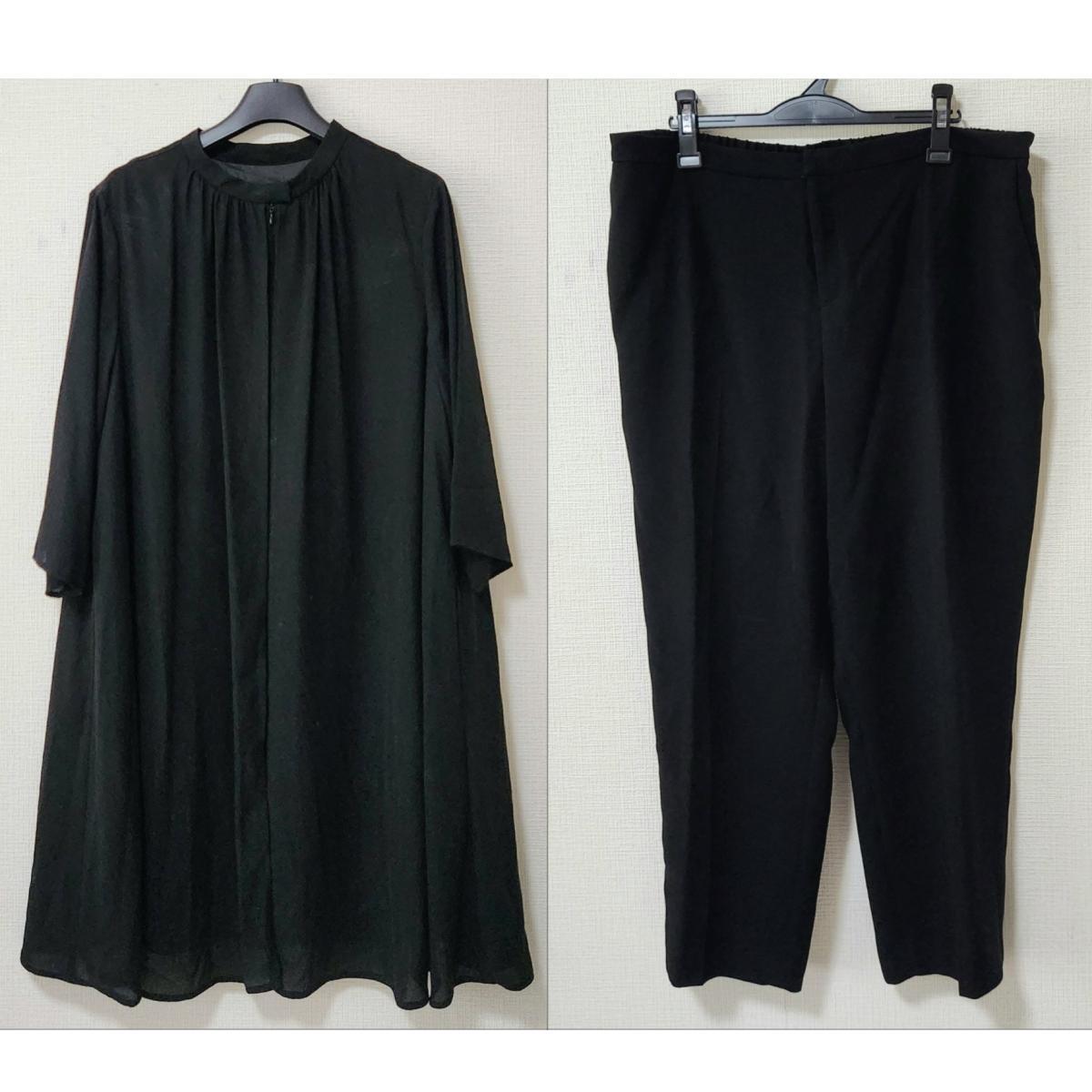 【IN-900】レディース スーツ アンサンブル 礼服 ブラックフォーマル ブラウス パンツ 5L ブラック拍卖