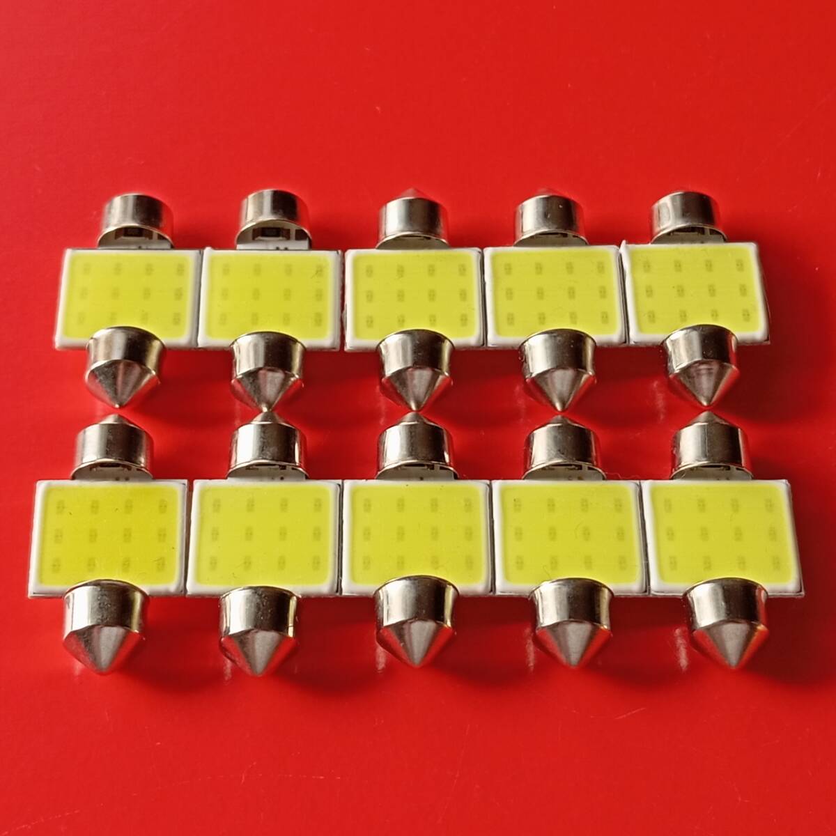 爆光COB T10 31mm ホワイト 10個 ルームランプ LED 12V 24V用 トヨタ 日産 ホンダ ミツビシ ダイハツ スズキ /t31拍卖