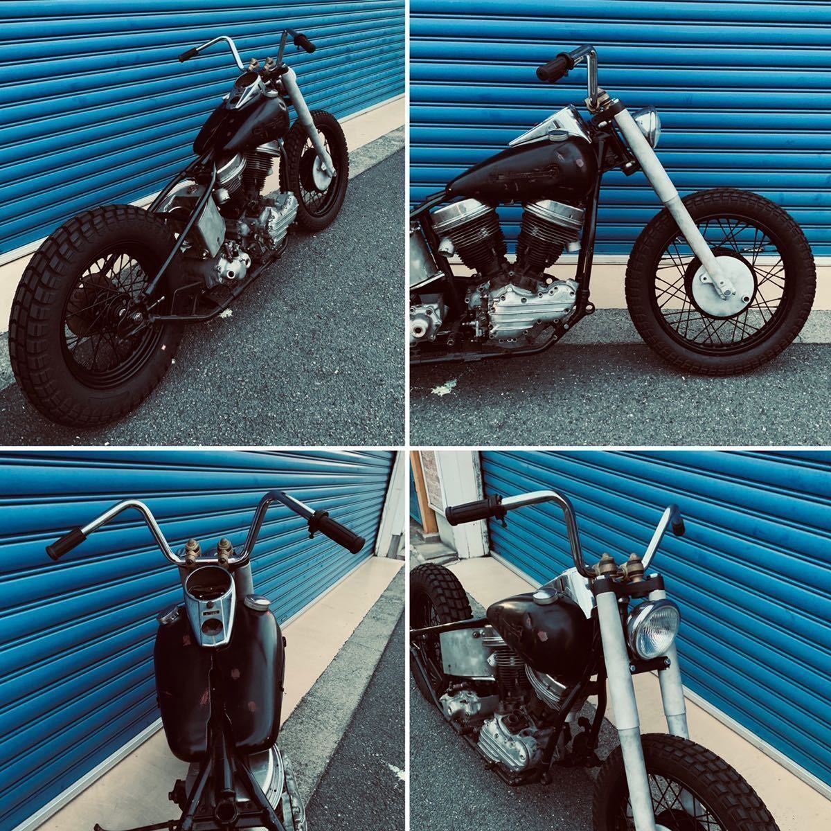 60s スタイル ナロー エイプ ナックル パン ショベル サイドバルブ ビンテージ チョッパー スチール仕上 ヘリングス拍卖