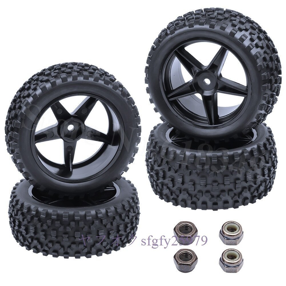 A953A☆新品ラジコンオフロードカー用ホイールとタイヤ 4ピース/ロット RC 1/10バギー 12mm六角ハブマウント拍卖