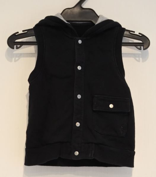 COMMECA DU MODE コムサ デ モード ベスト パーカー キッズ フード ブラックxグレー 100サイズ ondrmi k2h②★拍卖