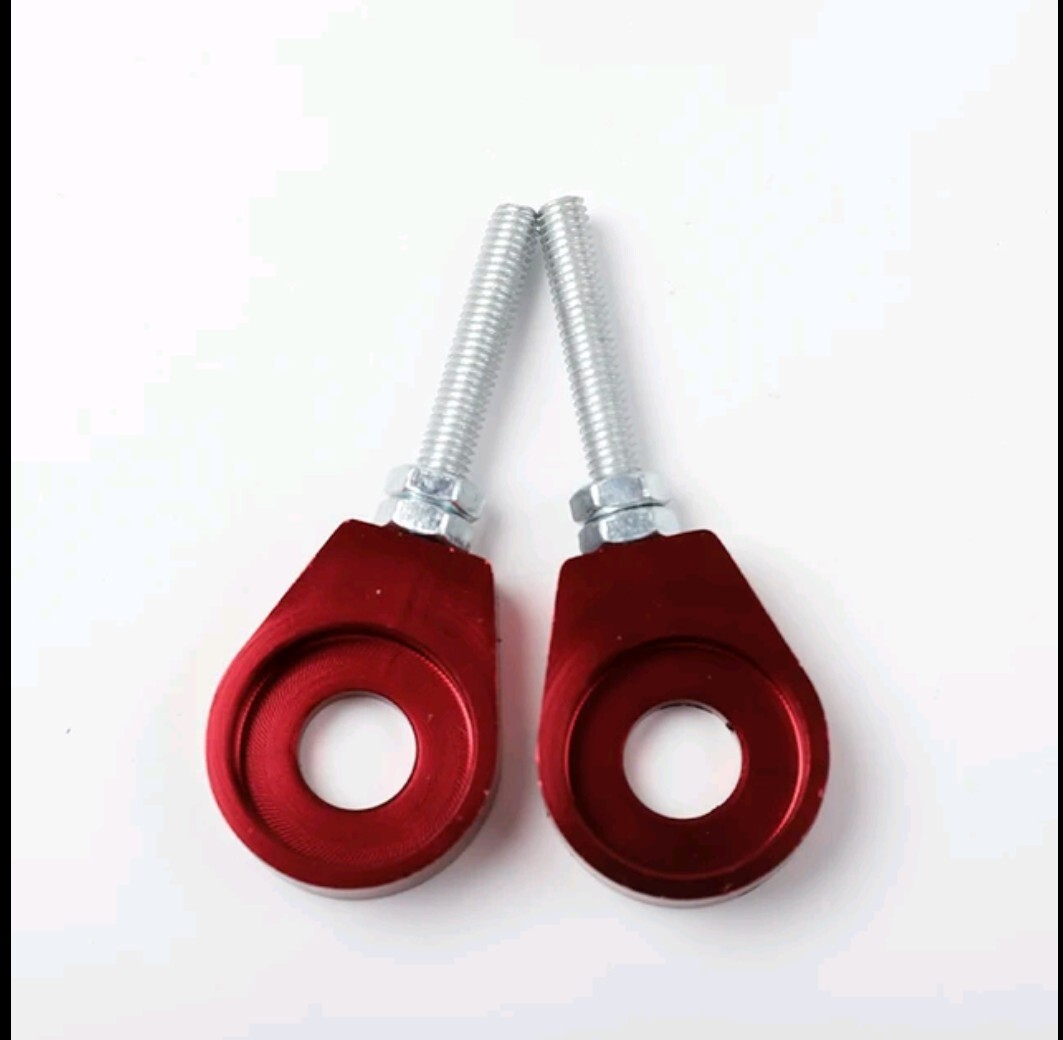 新品 送料無料【12mm】アルミ チェーンアジャスター 2本セット 【レッド】 モンキー ゴリラ ダックス シャリィ ヤマハYAMAHA DT50 等拍卖