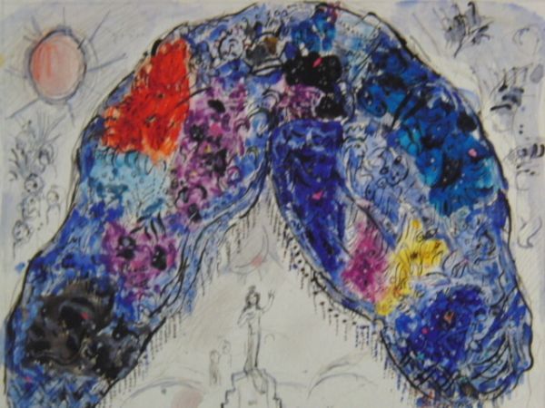 マルク シャガール、【夜の女王】、希少な画集より、状態良好、新品マット・額装付、送料無料 絵画 モーツァルト 魔笛拍卖