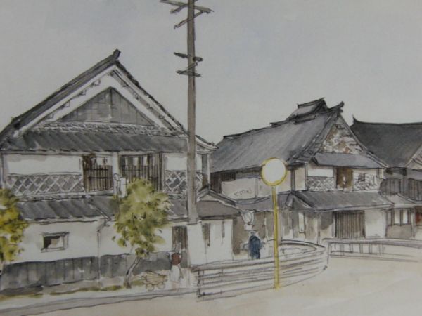 向井 潤吉、出雲今市(島根県)、希少な画集より、状態良好、新品高級額、額装付、絵画 送料無料拍卖