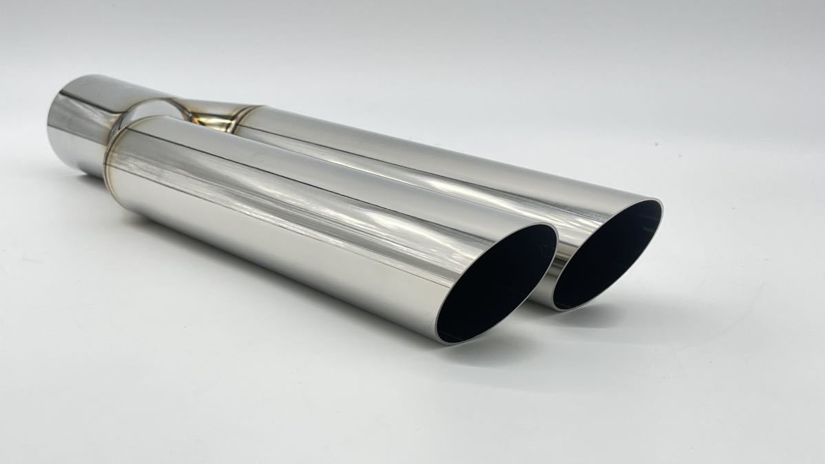 ワンオフマフラー制作用デュアルマフラー出口スラッシュ30°カット60.5φ入口70φ(サイズ等変更可能)拍卖