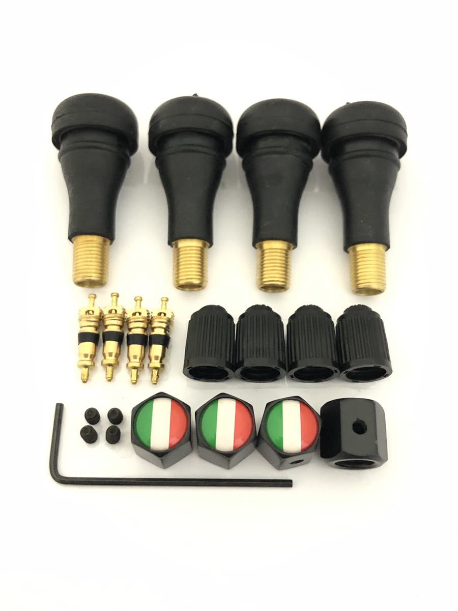 イタリアホイール 黒 バルブキャップ ゴムエア 虫ゴム レンチ 盗難抑止 フィアット アバルト ランチア アルファロメオ フェラーリ ランボ B拍卖