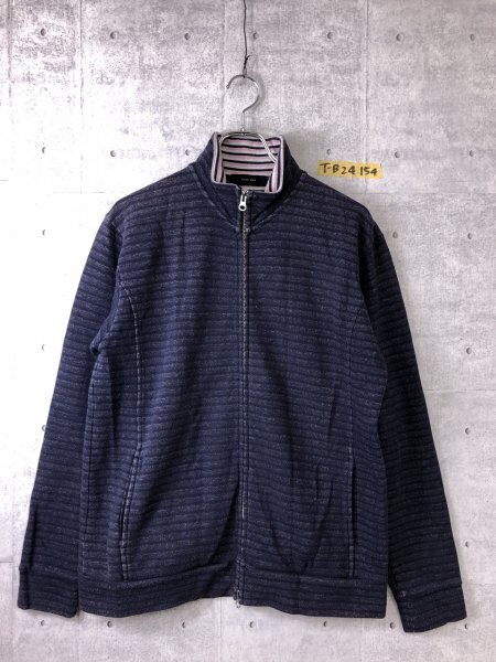 GLOBAL WORK グローバルワーク メンズ ボーダー ジップジャケット L 紺拍卖