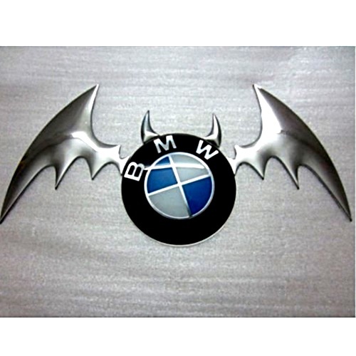 【送料一律110円】 立体 3D 蝙蝠 コウモリ エンブレムステッカー シルバー こうもり ステッカー シール 自動車 バイク エンブレム 銀拍卖