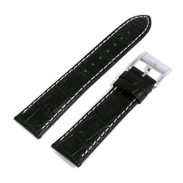 【ハミルトン】純正ベルト 20mm 未使用 レザー メンズ 尾錠付き ブラック HAMILTON 14D拍卖