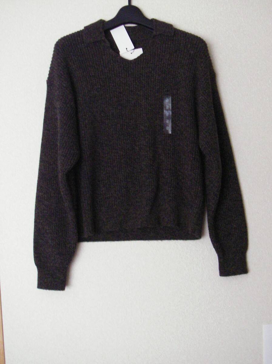 新品 ユニクロ ミックスヤーンポロセーター  S オリーブ拍卖