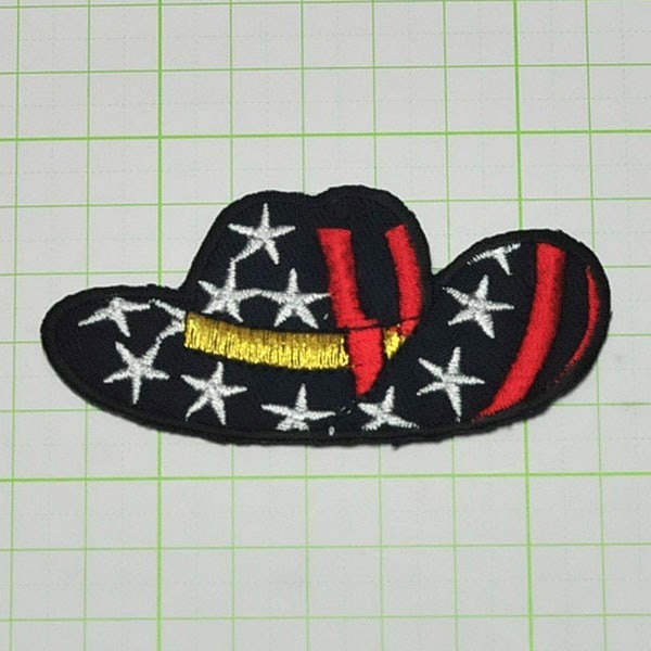 アイロンワッペン・パッチ 黒いテンガロンハット 星柄 zq拍卖