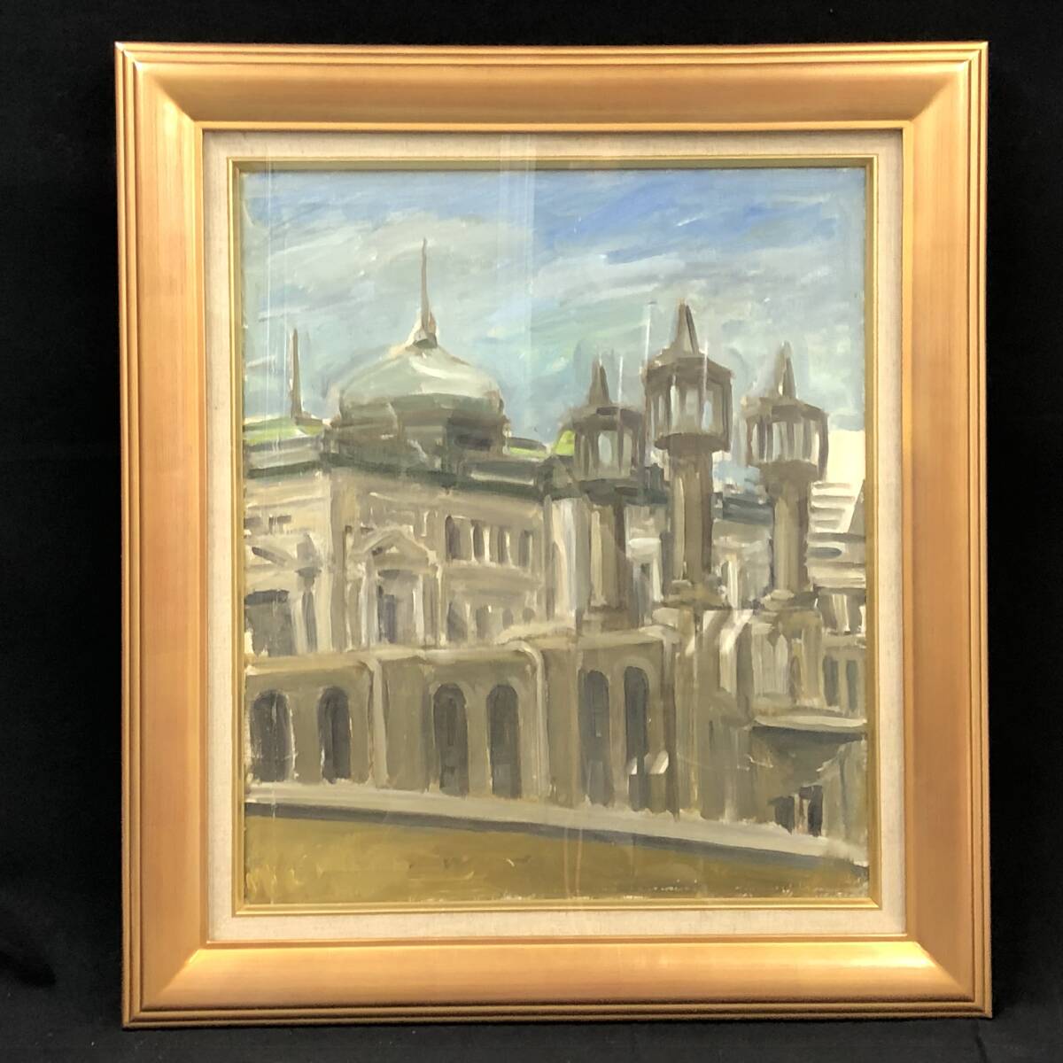 【模写】 絵画 油彩画  額装 額:縦70㎝×横61.5㎝×厚み5.5㎝拍卖