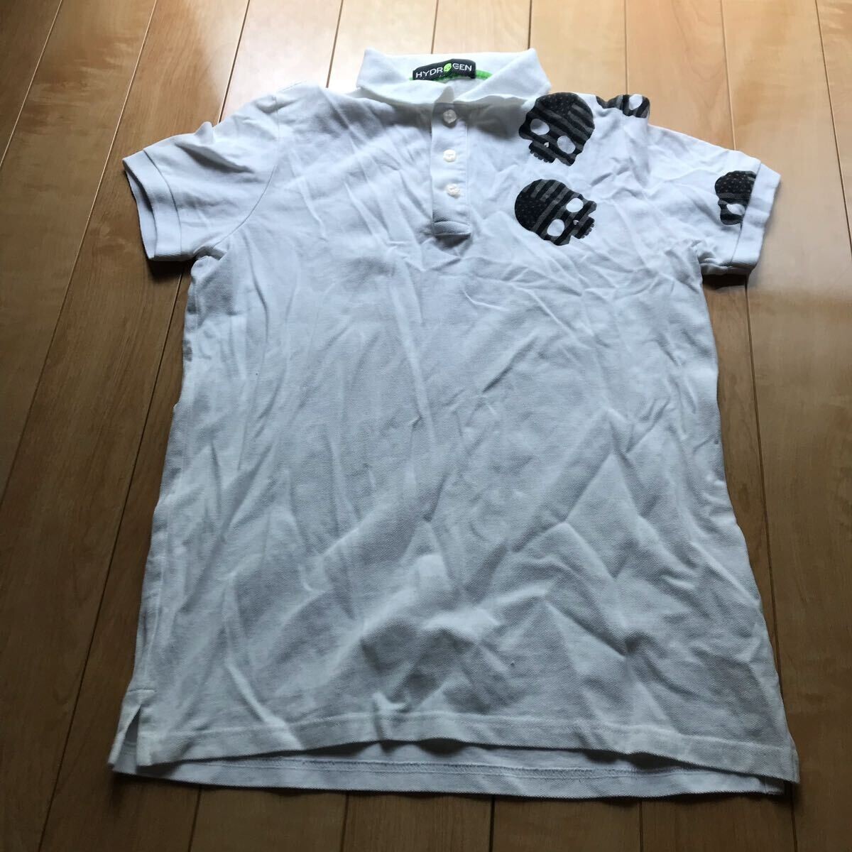 ハイドロゲン ポロシャツ 179-1-28 メンズ S ホワイト スカル拍卖