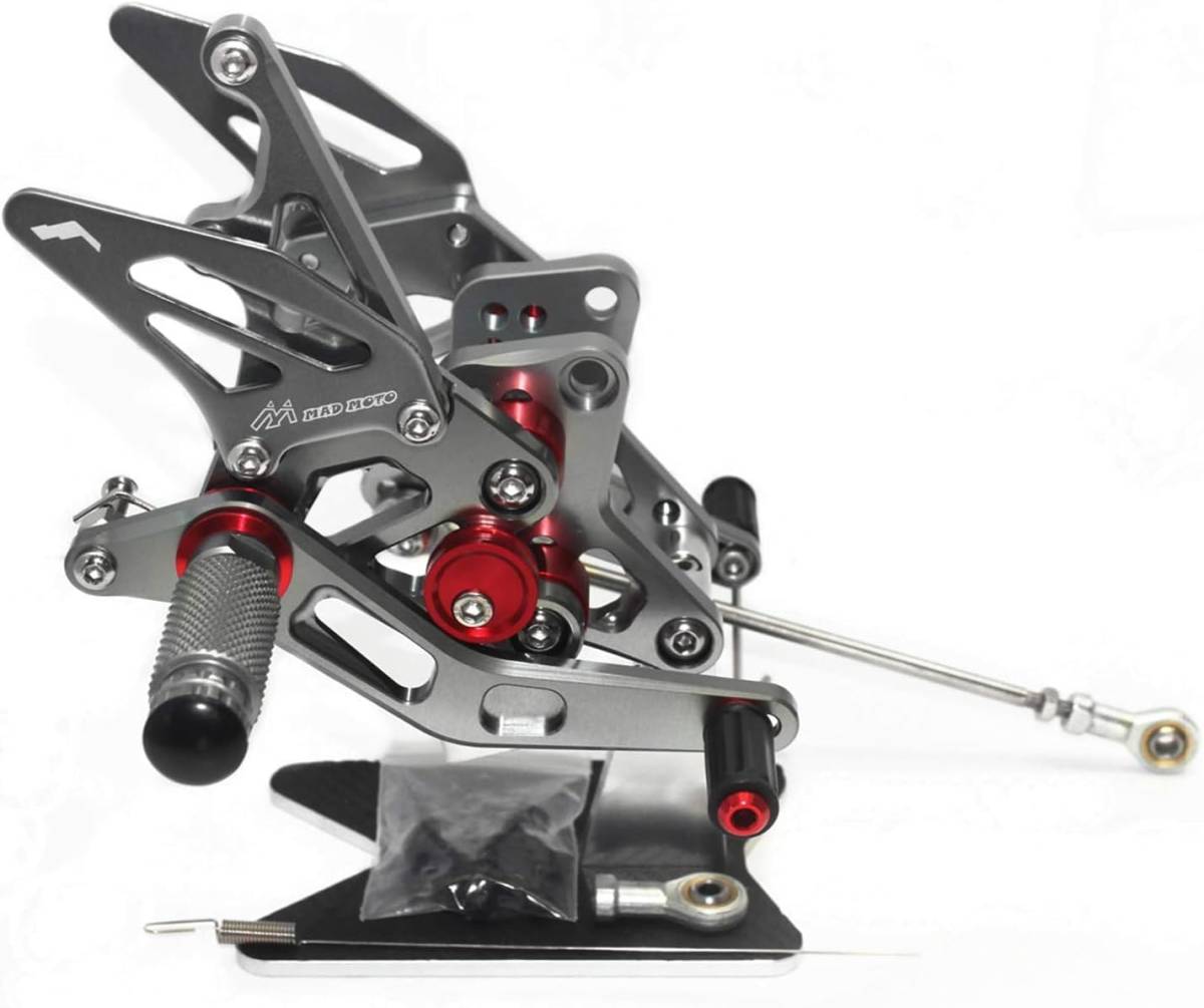 【走りの自由度を極める!】スズキ GSX-1300R 隼 HAYABUSA 1999-2017用SUKIRACING CNCアルミ製調整式 バックステップキット(グレー) 拍卖