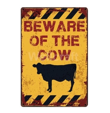 A617 メタル サイン ブリキ 看板 金属製 プレート アンティーク風 おもしろ 警告 注意 動物 鳥 虫 ペット 牛 5883拍卖