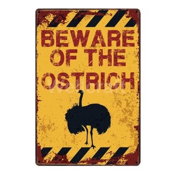 A622 メタル サイン ブリキ 看板 金属製 プレート アンティーク風 おもしろ 警告 注意 動物 鳥 虫 ペット ダチョウ 2891拍卖
