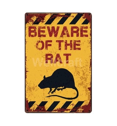 A476 メタル サイン ブリキ 看板 金属製 プレート アンティーク風 おもしろ 警告 注意 動物 鳥 虫 ペット ねずみ 5889拍卖