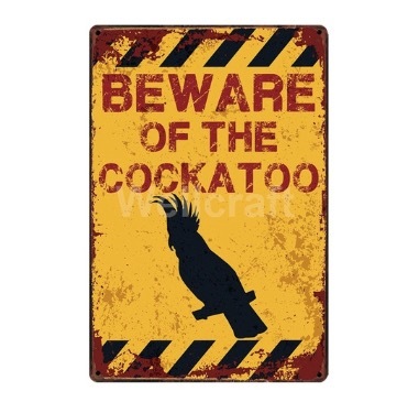 A618 メタル サイン ブリキ 看板 金属製 プレート アンティーク風 おもしろ 警告 注意 動物 鳥 虫 ペット オウム 2876拍卖