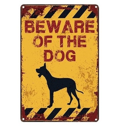 A346 メタル サイン ブリキ 看板 金属製 プレート アンティーク風 おもしろ 警告 注意 動物 鳥 虫 ペット 犬 2871拍卖
