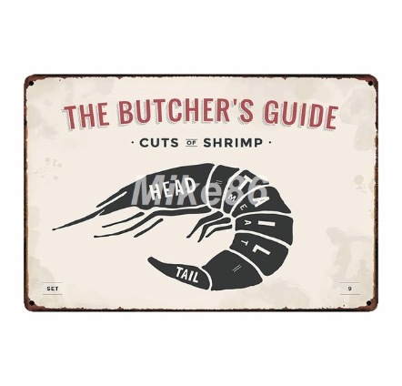 A731 メタル看板 ブリキ看板 ウォール サイン レトロ風 ブリキ風 おしゃれ おもしろ 雑貨 金属製 肉屋 カット 【SA 2874】拍卖